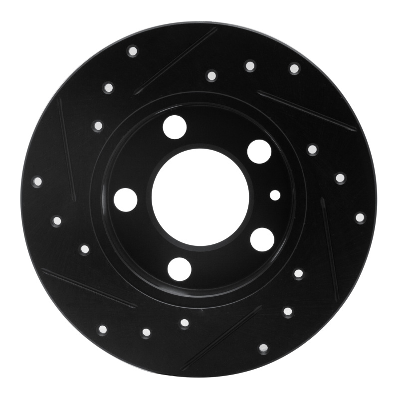 Audi A1 Brake Rotor (1) - Rear Right - R1 Concepts - Drilled & Slotted - Black - `98-`24